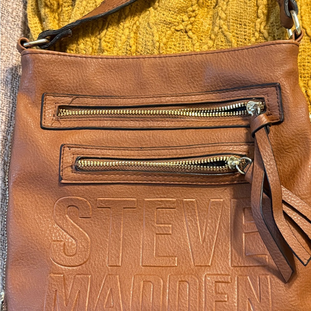 Steve Madden Tan Leather Crossbody Bag